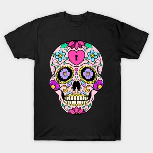 Sugar Skull tattoo Pink T-Shirt